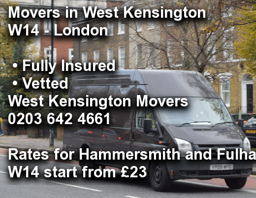 Movers in West Kensington W14, Hammersmith and Fulham